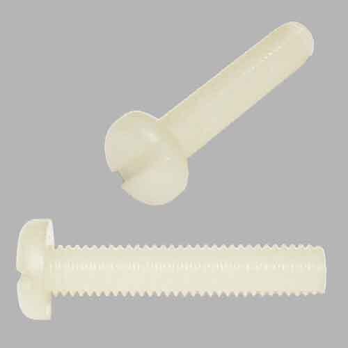 PMS214N #2-56 X 1/4" Pan Head, Slotted, Machine Screw, Coarse, Nylon